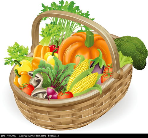 一篮子各种蔬菜矢量素材EPS免费下载 编号4042080 红动网